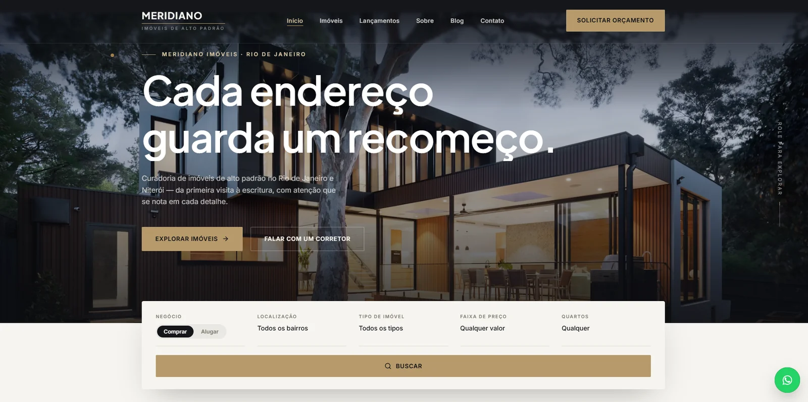 Prévia do site Meridiano Imóveis